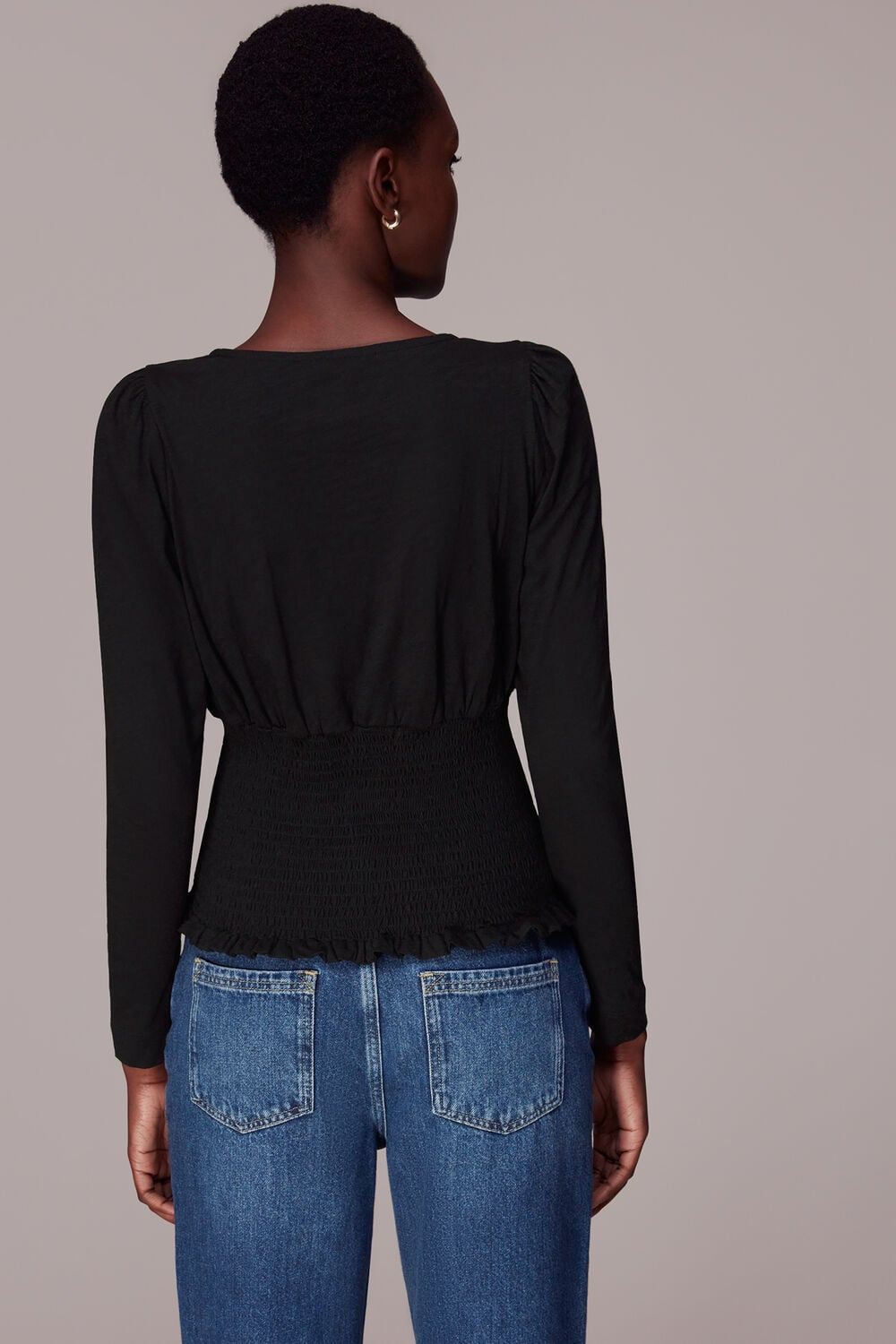 Square Neck Shirred Top